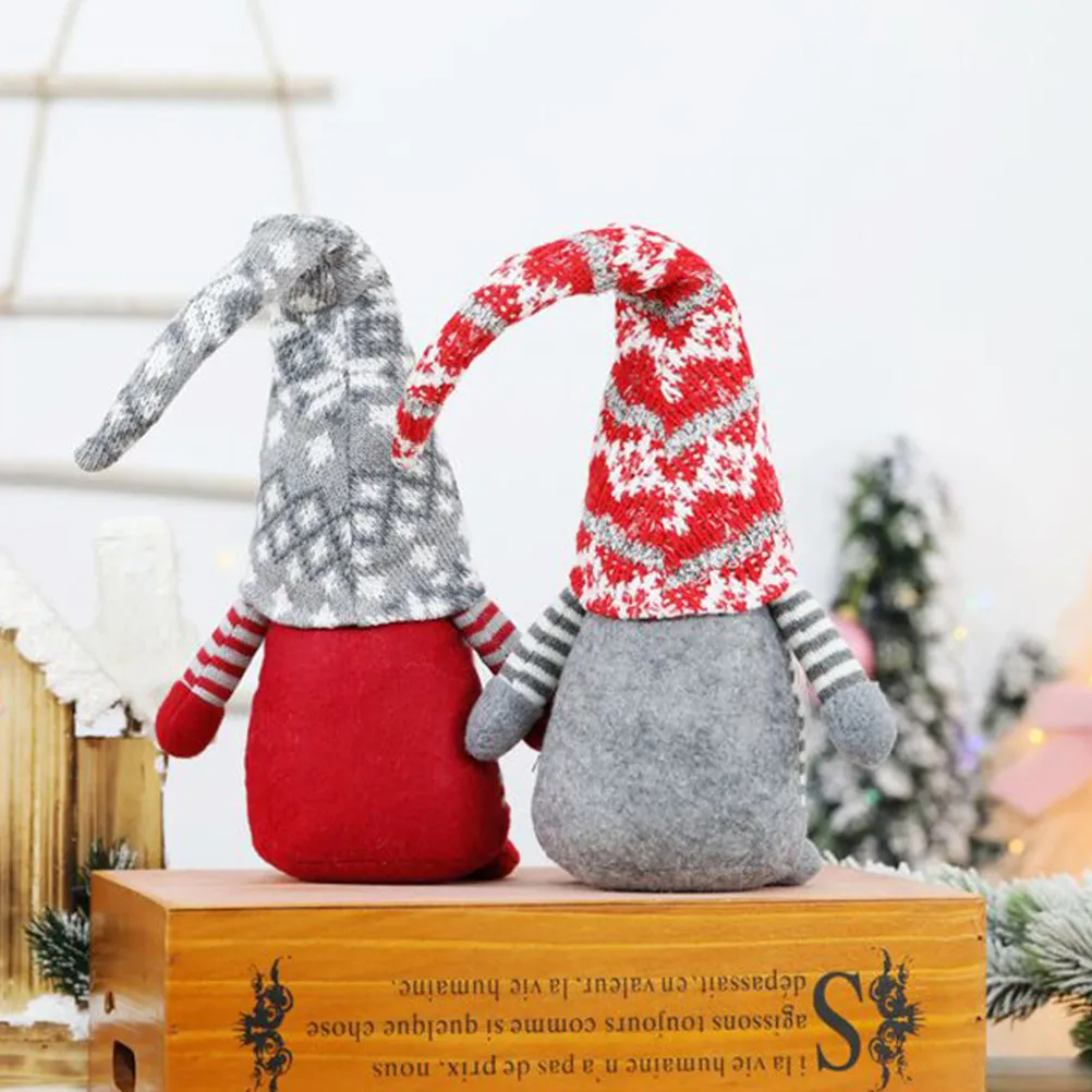 

2pcs Christmas St Faceless Soft Environmental Fabric Santa Claus Decorations for Home Car Holiday Gifts