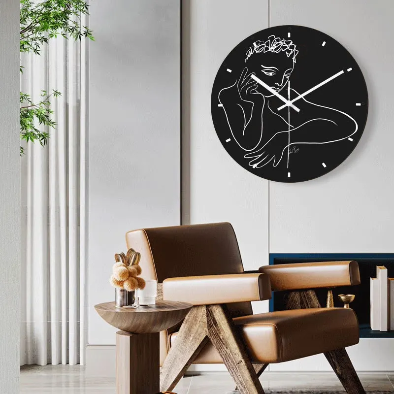 South African Carrol Boyes Clock Black White Abstract Simple Round Figure Decoration Living Room Bedroom Wall Decoration