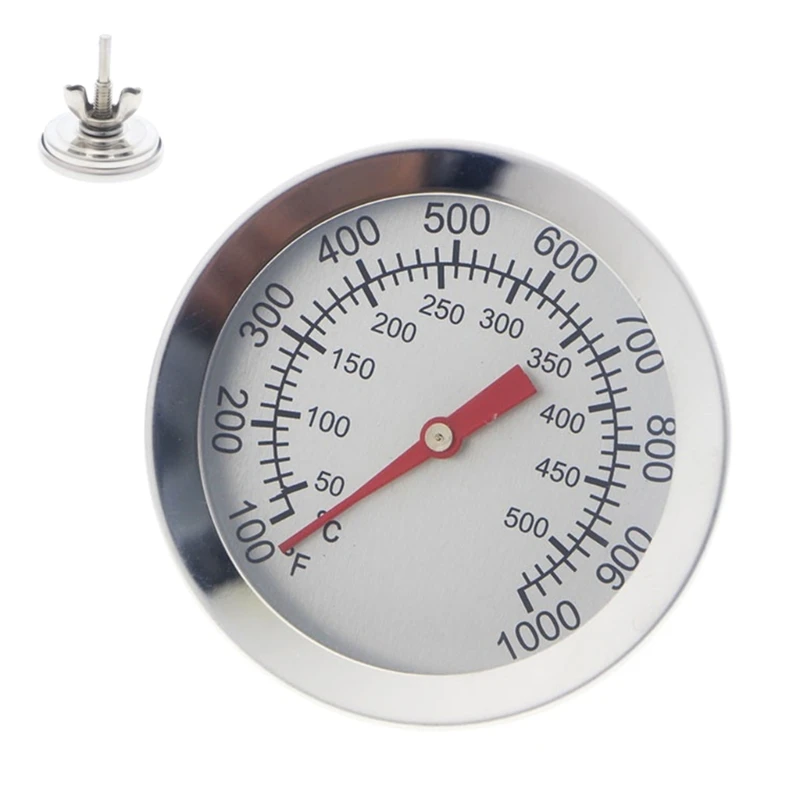 Stainless Steel BBQ Smoking Thermometer Temp Gauges Grill Smoker Pit Thermostat