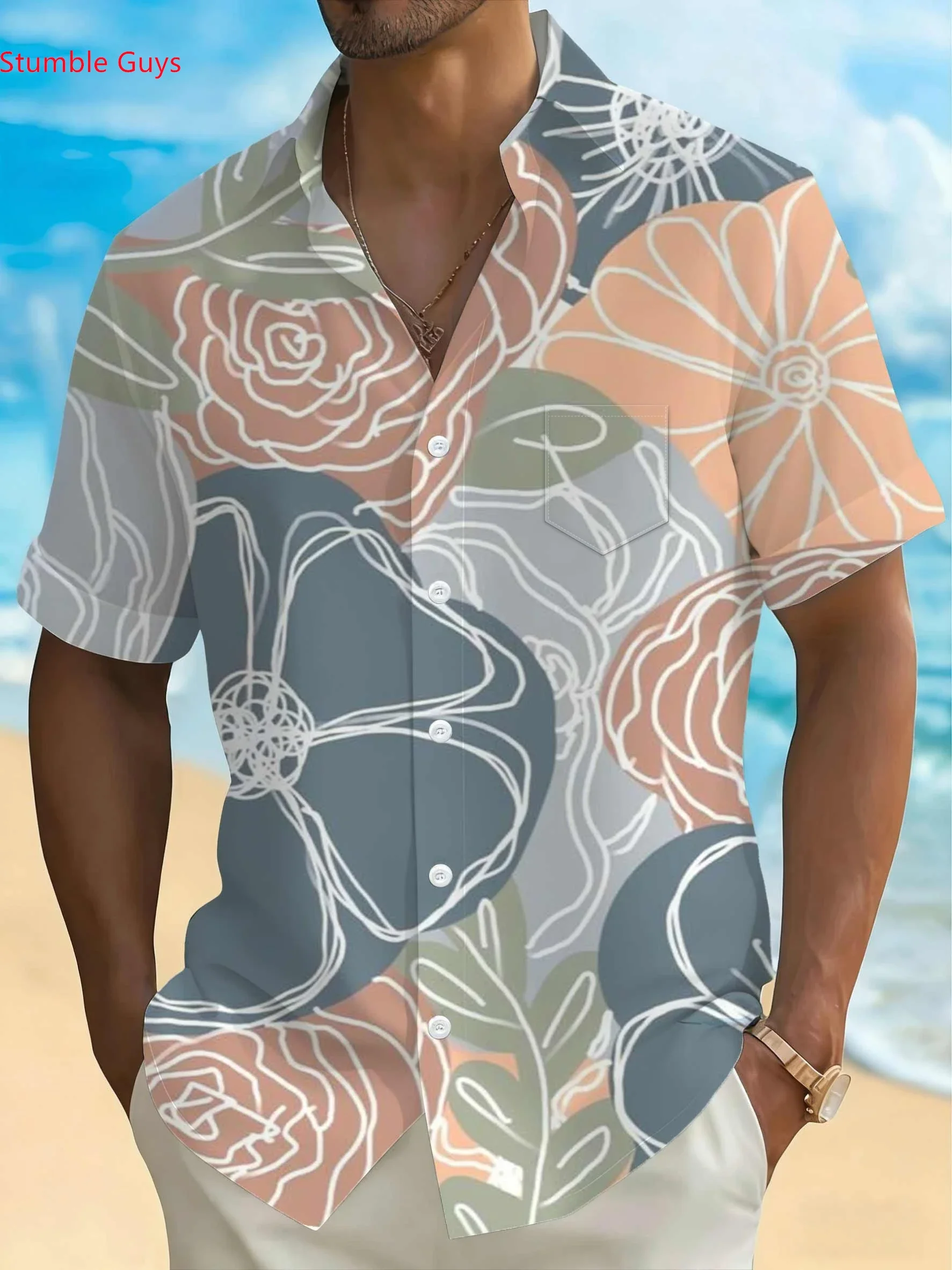 Summer Casual Party Outfit Shirt Men HawaiianMan Women Short Sleeve Fashion Print Lightweight Beach Vacation Tops