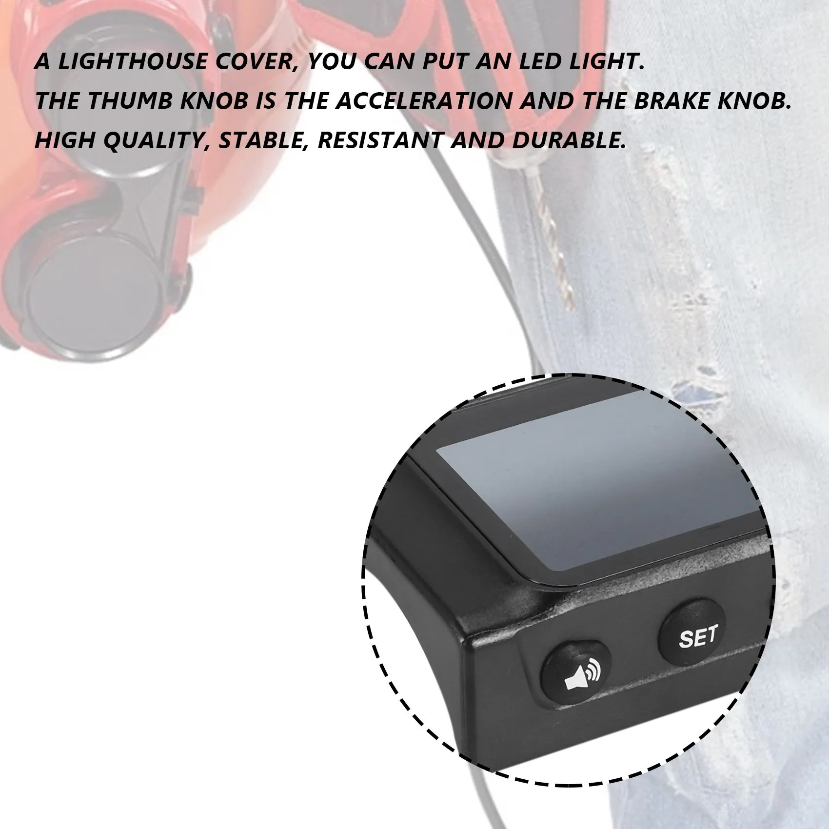 LCD Monitor Cover for KUGOO S1 S2 S3 8-Inch Scooter with Accelerator Brake Handle LED Lamp Cover G