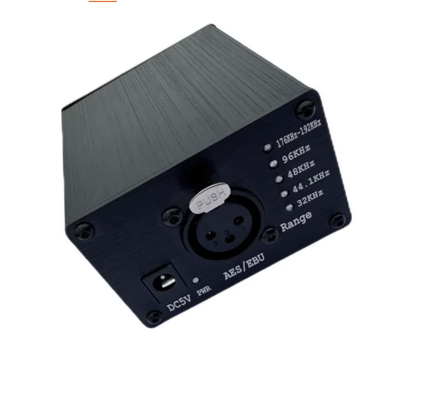 

AES/EBU Digital To Analog stereo Audio Decoder supports sampling rates of 32-192K LED frequency automatic conversion