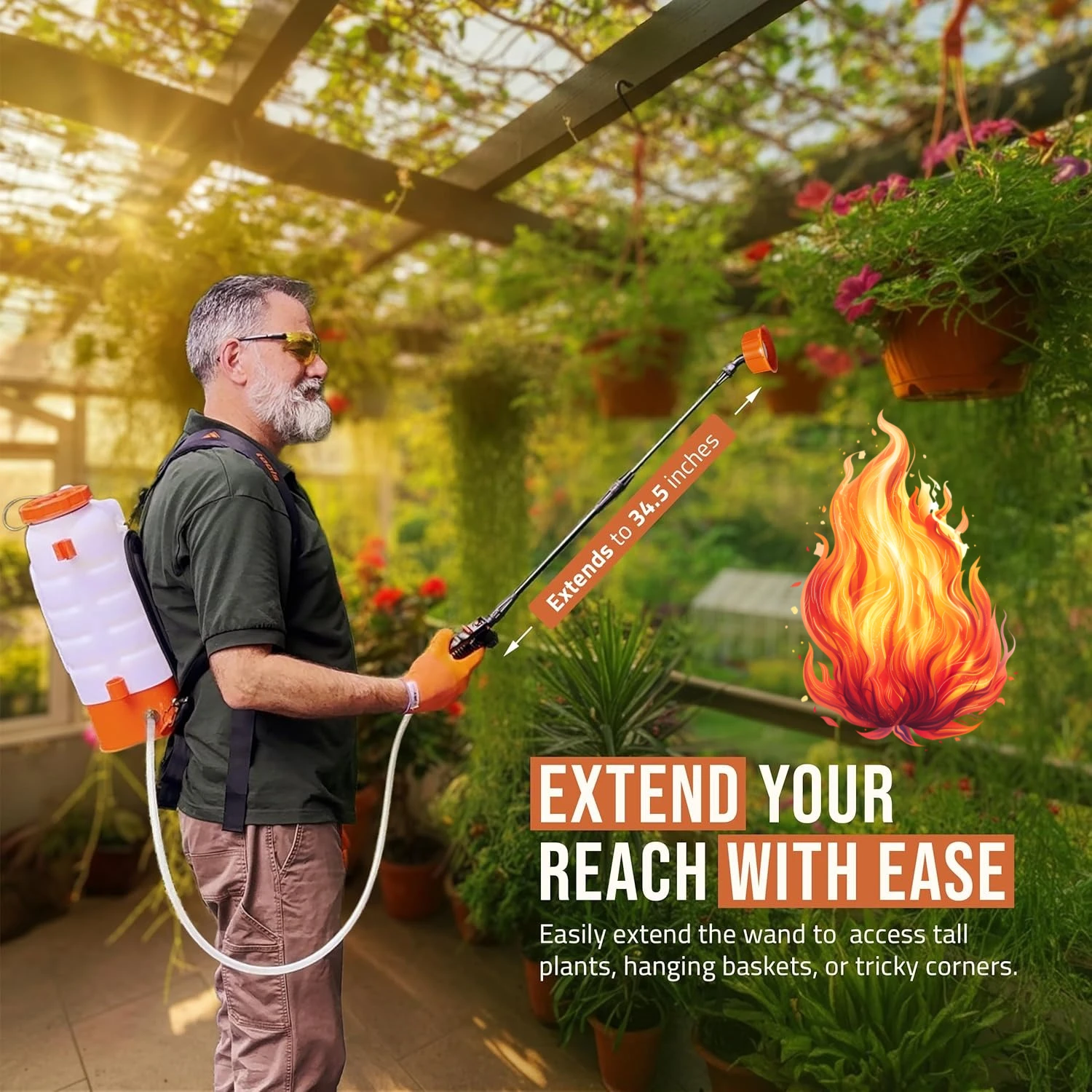 

3 Gallon Battery Powered Backpack Sprayer in Lawn and Garden - HD3000 - Long Battery Life & Padded Straps for Comfort - Electric