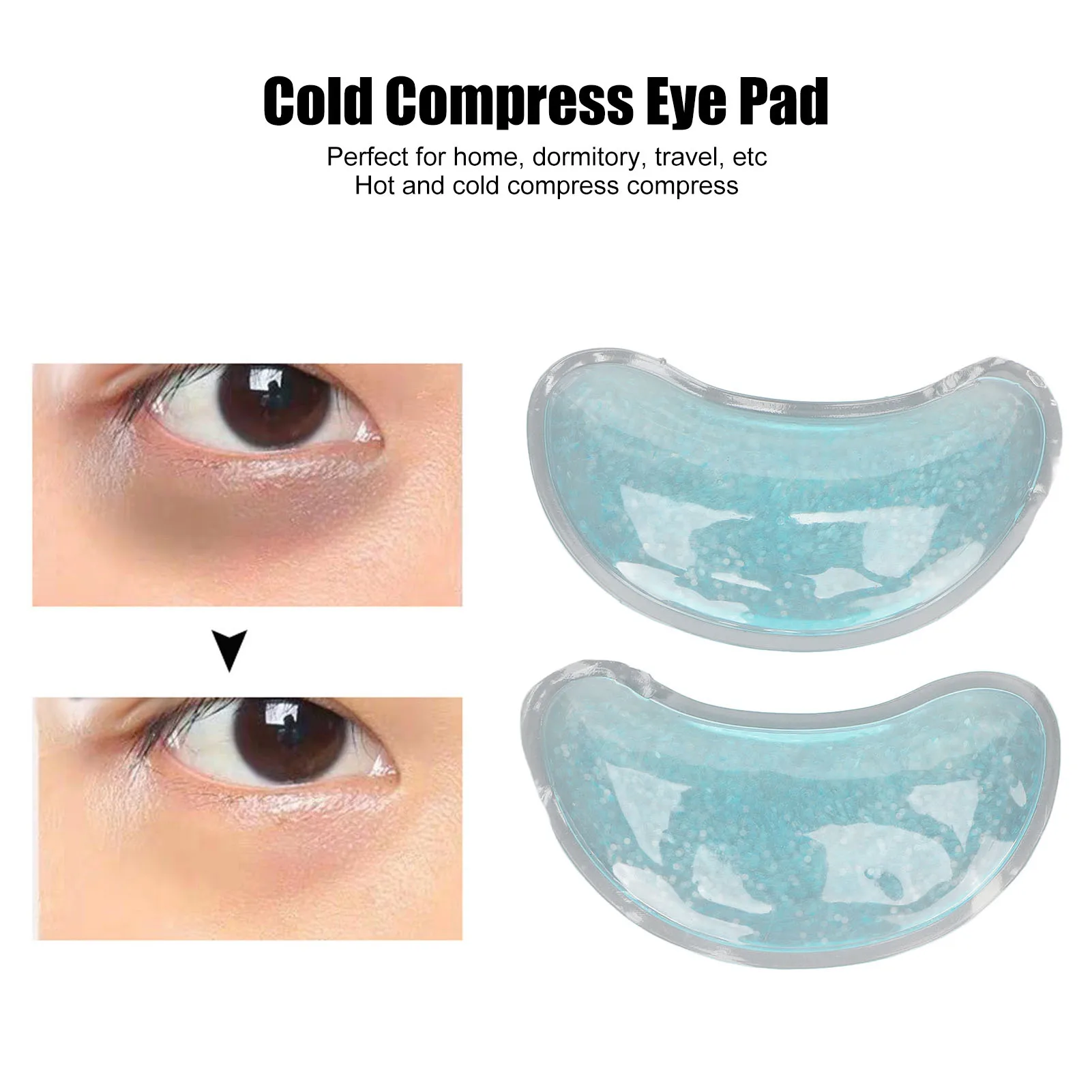 Reusable Ice Gel Eye Pack 1 Pair Cooling Hot Cold Compress Gel Eye Pad for Eye Strain Swelling Dark Circle