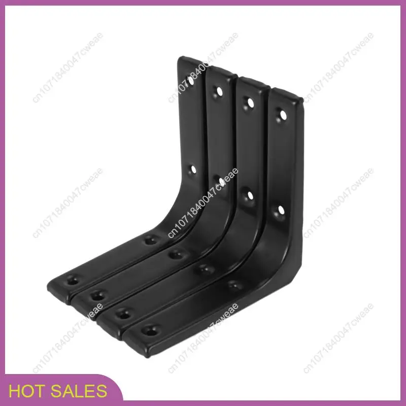 

20 PCS Iron Wall Shelf Bracket, 4 X 4 Inch Heavy Duty Shelf Support Bracket Decorative Joint Angle Bracket, Black-A98U