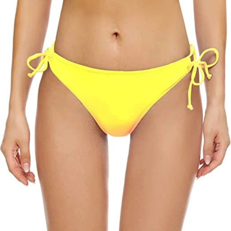 Parte inferior De Bikini brasileño para Mujer, Bikini De cintura baja, Tanga, Tanga elástica alta, traje De baño, calzoncillos con lazo lateral, trajes De baño para Mujer