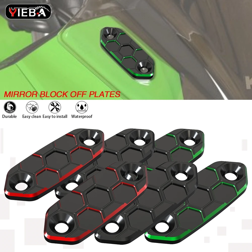 

2024 2025 Motorcycle Mirror Block Off Plates Hole Cover For Kawasaki Ninja 500 300 400 650 ZX-4RR ZX-6R ZX-4R ZX4RR ZX6R ZX4R