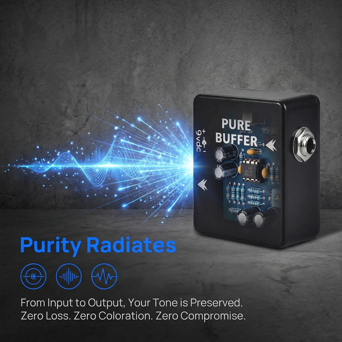 Mosky PURE BUFFER Guitar Buffer Effect Pedal – Full Metal Housing, 1/4" In/Out, Eliminates Capacitance, Mini Size image 3