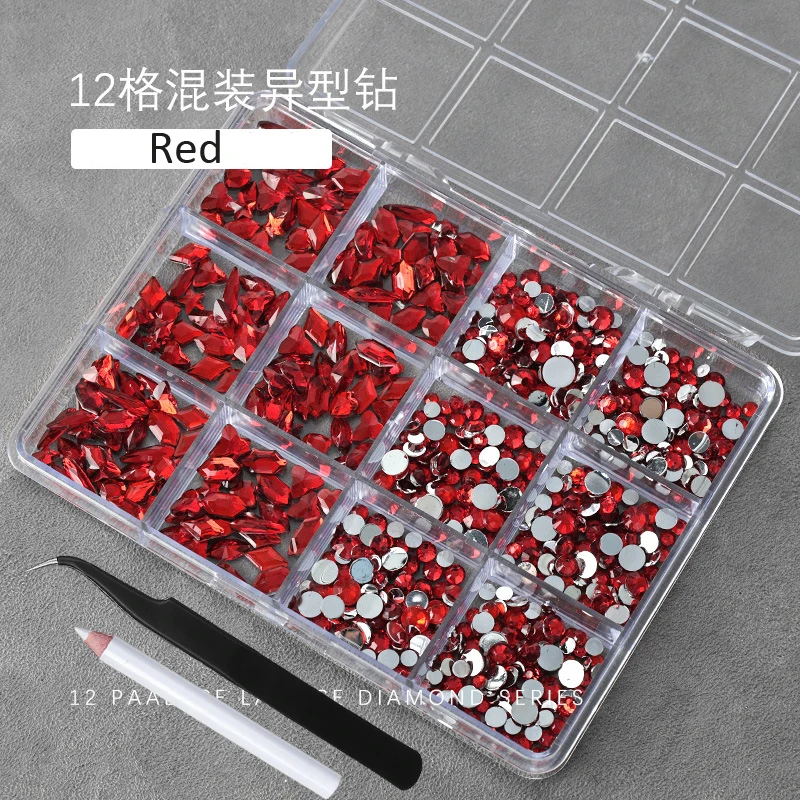 3D Baby Blue Multi-Shape Nail Art Rhinestones
