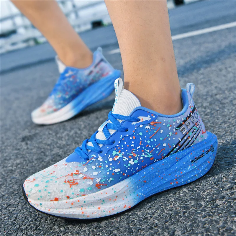 

Men Running Shoe Marathon Men Sport Breathable Lightweight Womens Comfortable Nonskid Four Season Outdoor Running Shoes