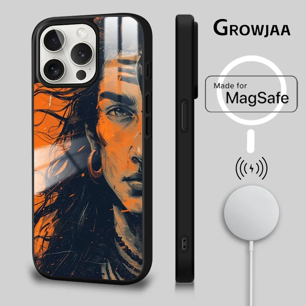 حافظة هاتف Lord Shiva Hindu God حافظة هاتف مغناطيسية لهاتف آيفون 16 15 14 13 12 11 Pro Max Plus Mini Magsafe Funda