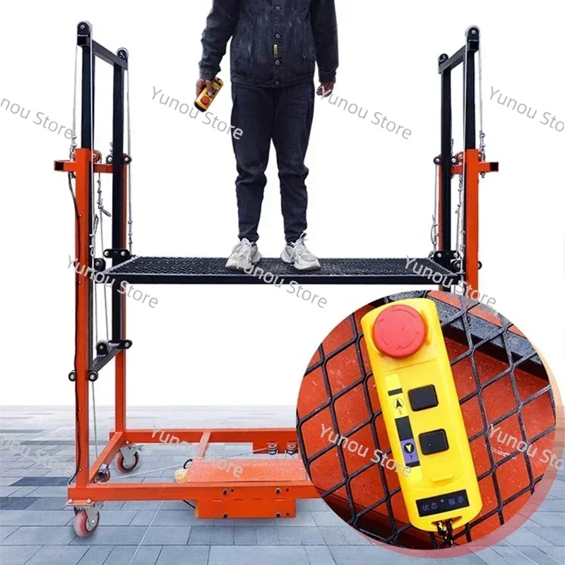 Electric Lifting Scaffolding 1.5M Automatic Folding Mobile Remote Control Indoor Construction Site Decoration Shelf New Lift Pla