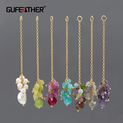 GUFEATHER MA89, 보석 액세서리, 니켈 프리, 18k 금 도금, 구리, 천연석, diy 펜던트, 보석 만들기, 귀 체인, 2 개/몫