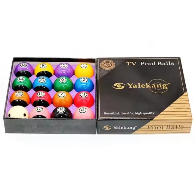 

YALEKANG 57.2 mm New Premium Quality Resin Pool Balls 2-1/4\" Black Box Set of 16 Factory Wholesale Price for Sale