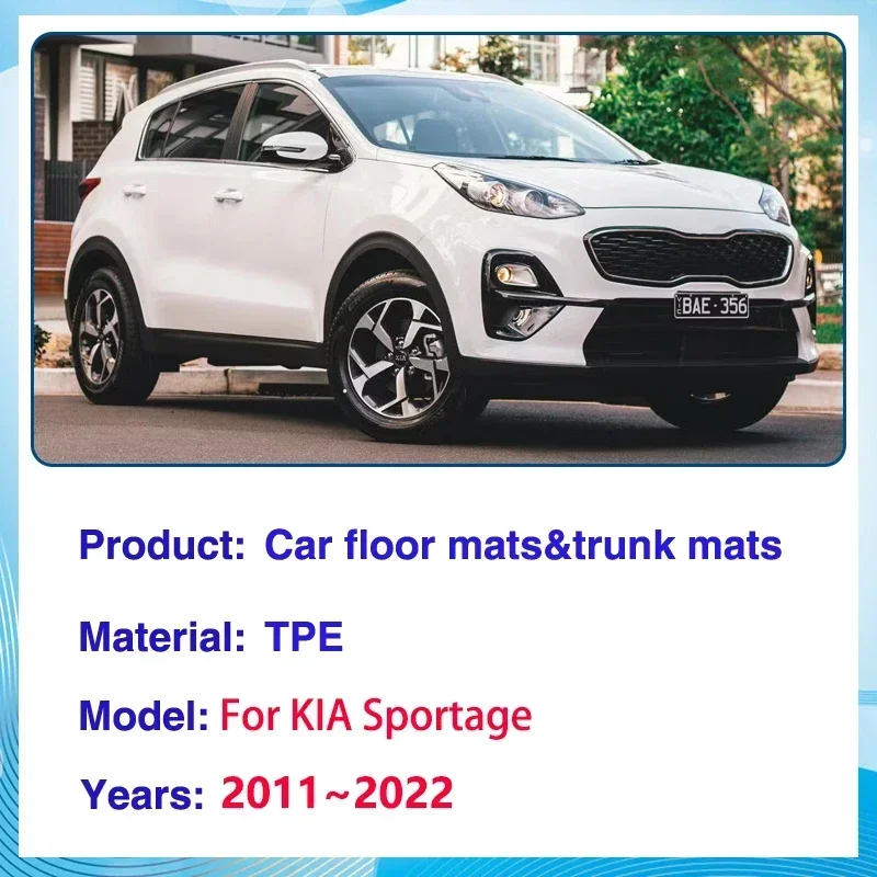 Car Floor Mat For Kia Sportage SL QL KX5 2011 2012~2022 3D TPE Waterproof Dirty Resistant Carpet Cover Full Foot Pad Accessories