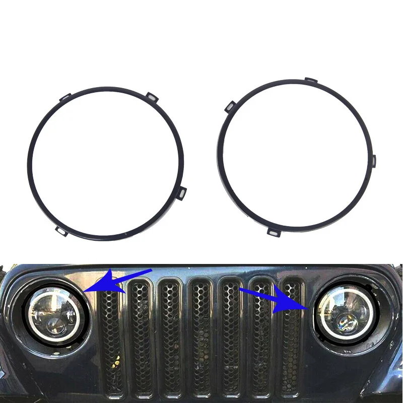 7 Inch Round Headlight Mounting Retaining Bracket Ring Set with Headlight Metal Ring for Jeep Wrangler JK 2007-2017 Accessories