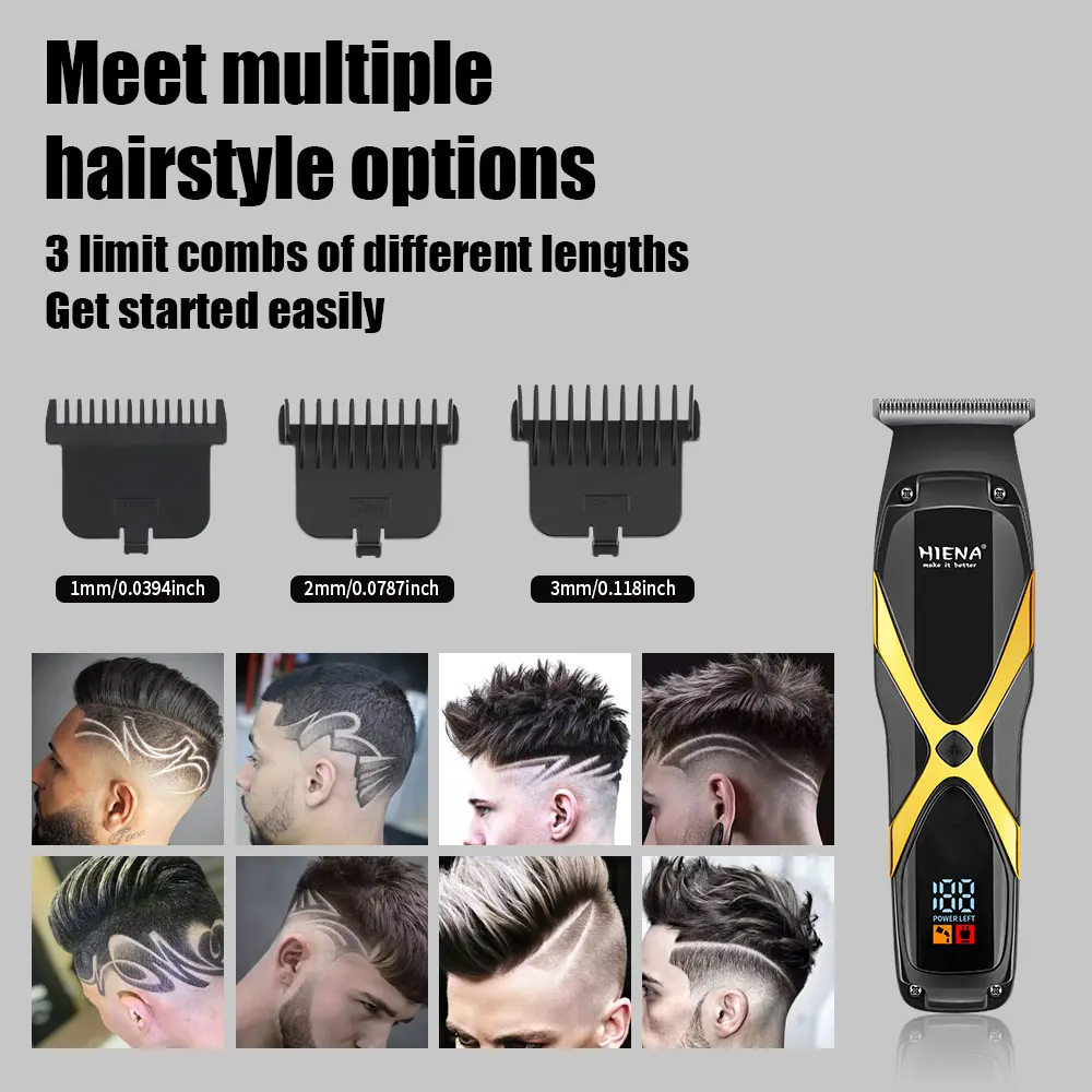 maquina-de-cortar-cabelo-profissional-hiena-para-homens-recarregavel-com-carregador-porta-usb-display-digital-led-pentes-guia-escova-de-limpeza