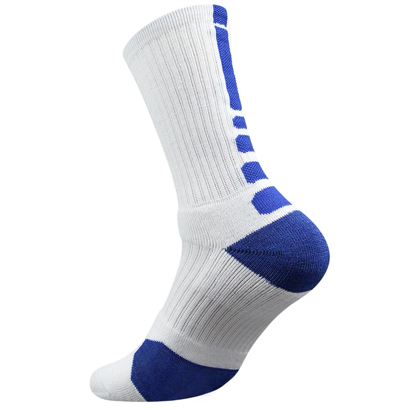 1 Pares Homens Meias Listrado Elite Meias Esporte Basquete Meias Absorve Suor Mid-Calf meias Homens Profissional Engrossar Respirável