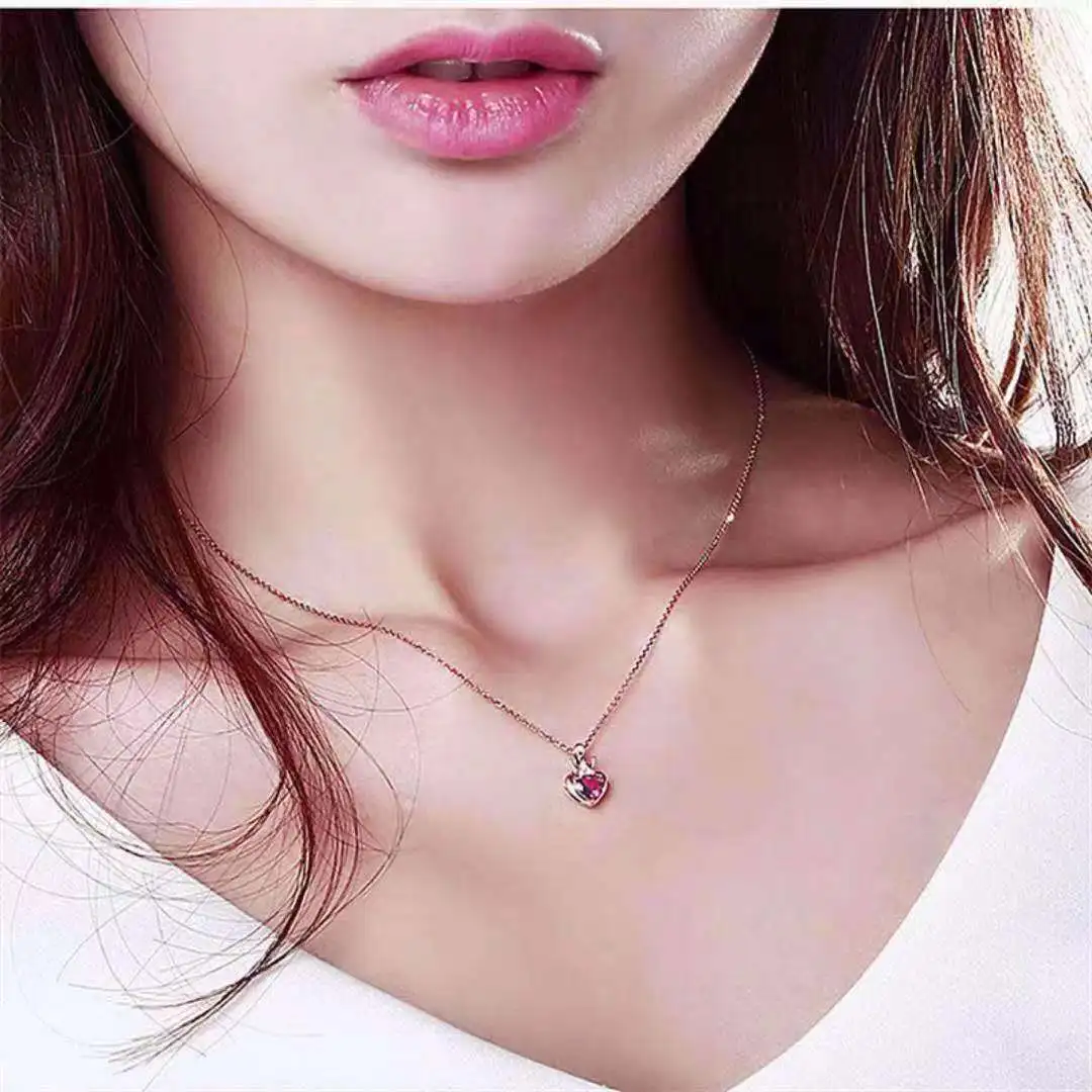 2022 داينتي أنثى الأحمر الأخضر قلادة قلادة خمر الذهب اللون سلسلة القلائد للنساء البيضاوي كريستال حجر الزفاف قلادة #3