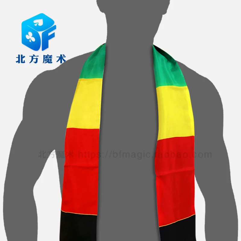 Black scarf into colorful one magic tricks magic props Change Color Scarf Magic tricks Black To Rainbow Silk Streame