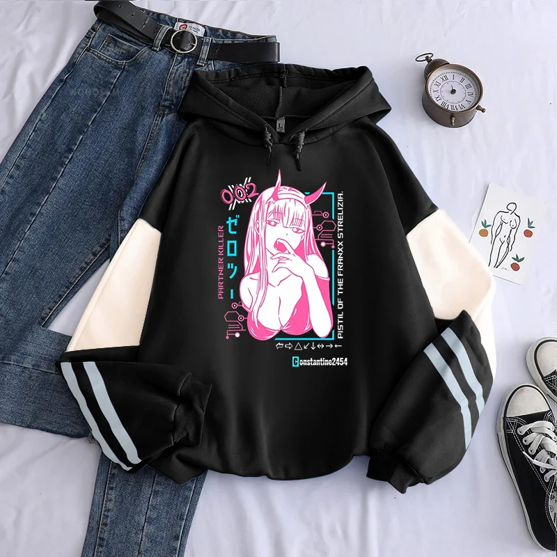Аниме DARLING In The FRANXX Zero Two с милым принтом и капюшоном для мужчин и женщин, толстовки в стиле манга, повседневная уличная одежда, мужская толстовка в стиле Харадзюку Аниме DARLING In The FRANXX Zero Two с милым принтом и капюшоном для мужчин и женщин, толстовки в стиле манга, повседневная уличная одежда, мужская толстовка в стиле Харадзюку