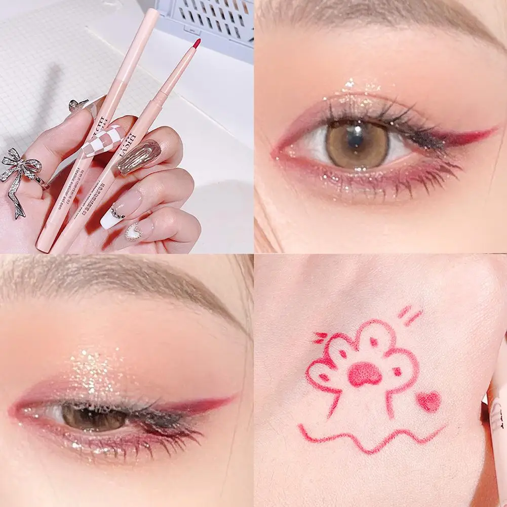 Ultra Thin Eyeliner Gel Pencil Smooth Waterproof Lasting Liner Eyes Makeup Non-Smudge Eye Cosmetics Lying Silkworm K3E6