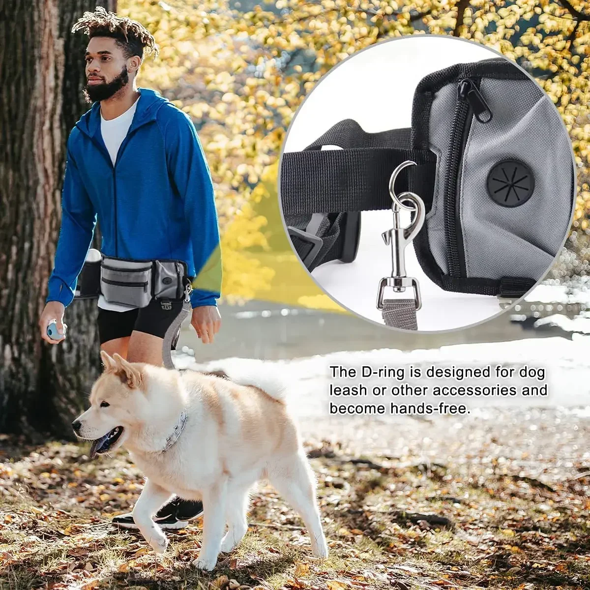 Pet training waist pack Outdoor fitness walking dog training backpack Multi-functional dog snack bag