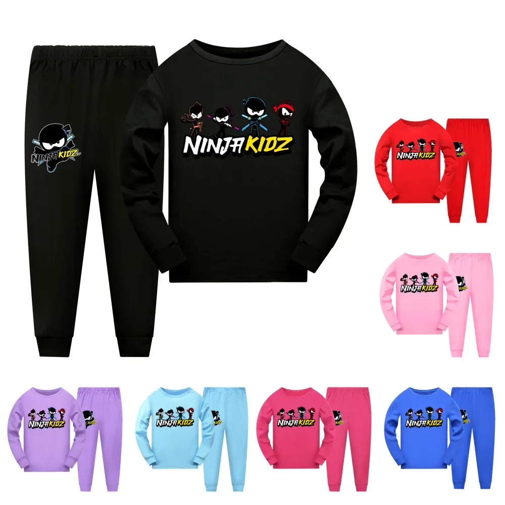 

Spring Autumn NINJA KIDZ Children's Clothing Sets Boys Sleepwear Clothes Kids Pajamas Set Baby Girls Cotton Cartoon Pijamas