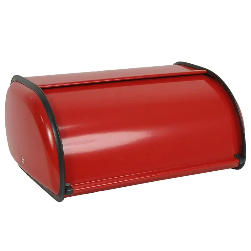 

Safe Material Metal Bread Holder Roll Top Bread Box Iron Vintage Roll Top Bread Storage Container Food Organizer Bin For Kitchen