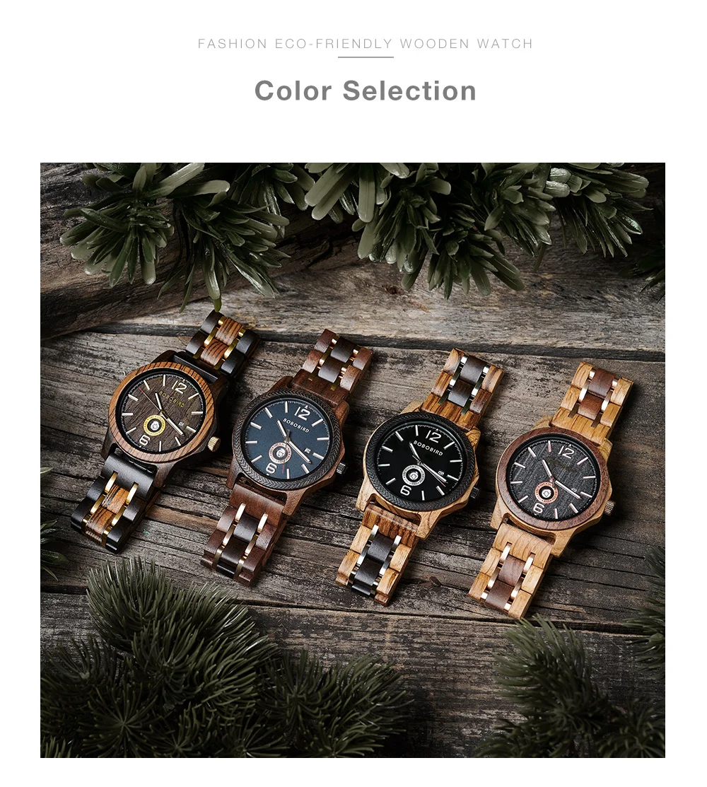 BOBOBIRD Luxury Wood Stainless Steel Men Watch Stylish Wooden Timepieces Chronograph Quartz Watches relogio masculino Gift Man