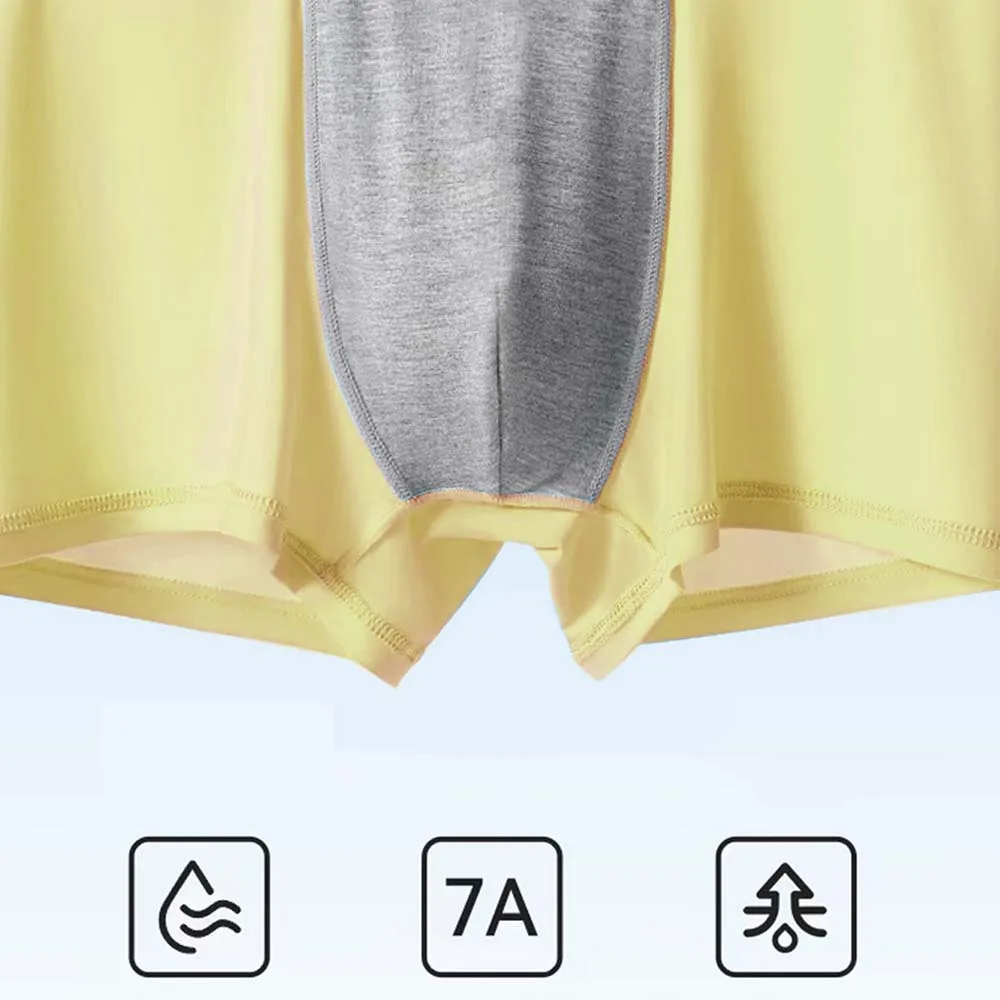 Bóxer de seda de hielo para hombre, ropa interior Sexy ultrafina, transpirable, de grafeno, L-5XL de verano, lote de 3 a 6 unidades