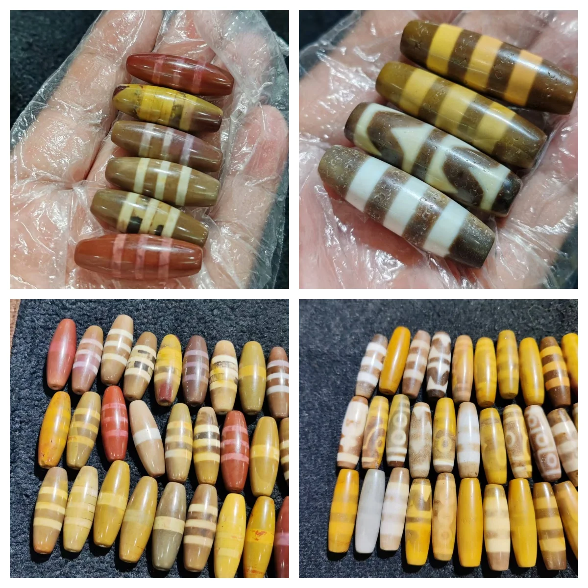 

30-40mm Tang Sancai Elephant Tibetan Vermilion Agate Snow Region Dzi Bead Strand Beads Weathered Patina Tibetan Style Loos bead