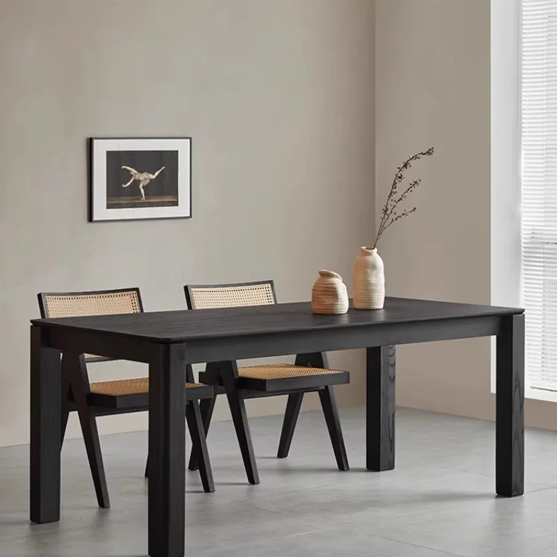 

Solid wood dining table wabi wind large board simple modern living room home long ash wood