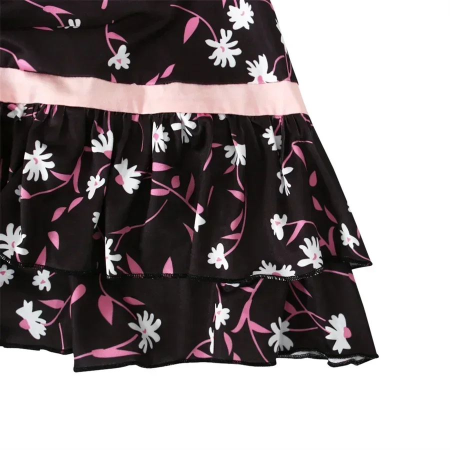 Muslim Girls Abaya Flower Print Hijab Maxi Prayer Dress Headscarf Sets Cute Kids Islamic Arab Robe Kaftan Dubai Ramadan Clothes