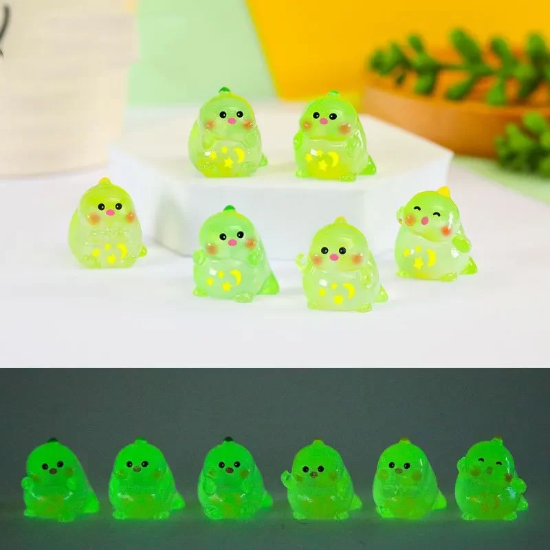 6PCS Mini Dinosaures Glow At Dark Dinosaur DIY Accessories Mimiature Figurines Fairy Garden Decoration Kawaii Animals Home Decor