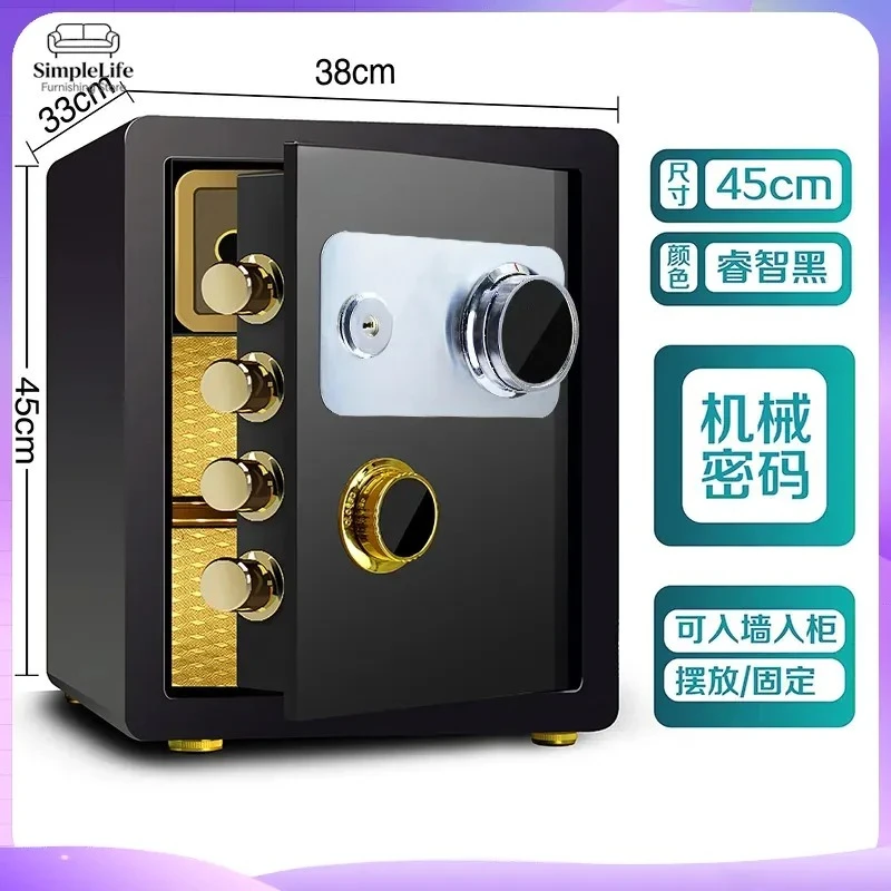 Small Mechanical Safe for Home Use Key Operated Anti-Theft Safe Deposit Box Wall Mounted Cabinet Built-in Safe with