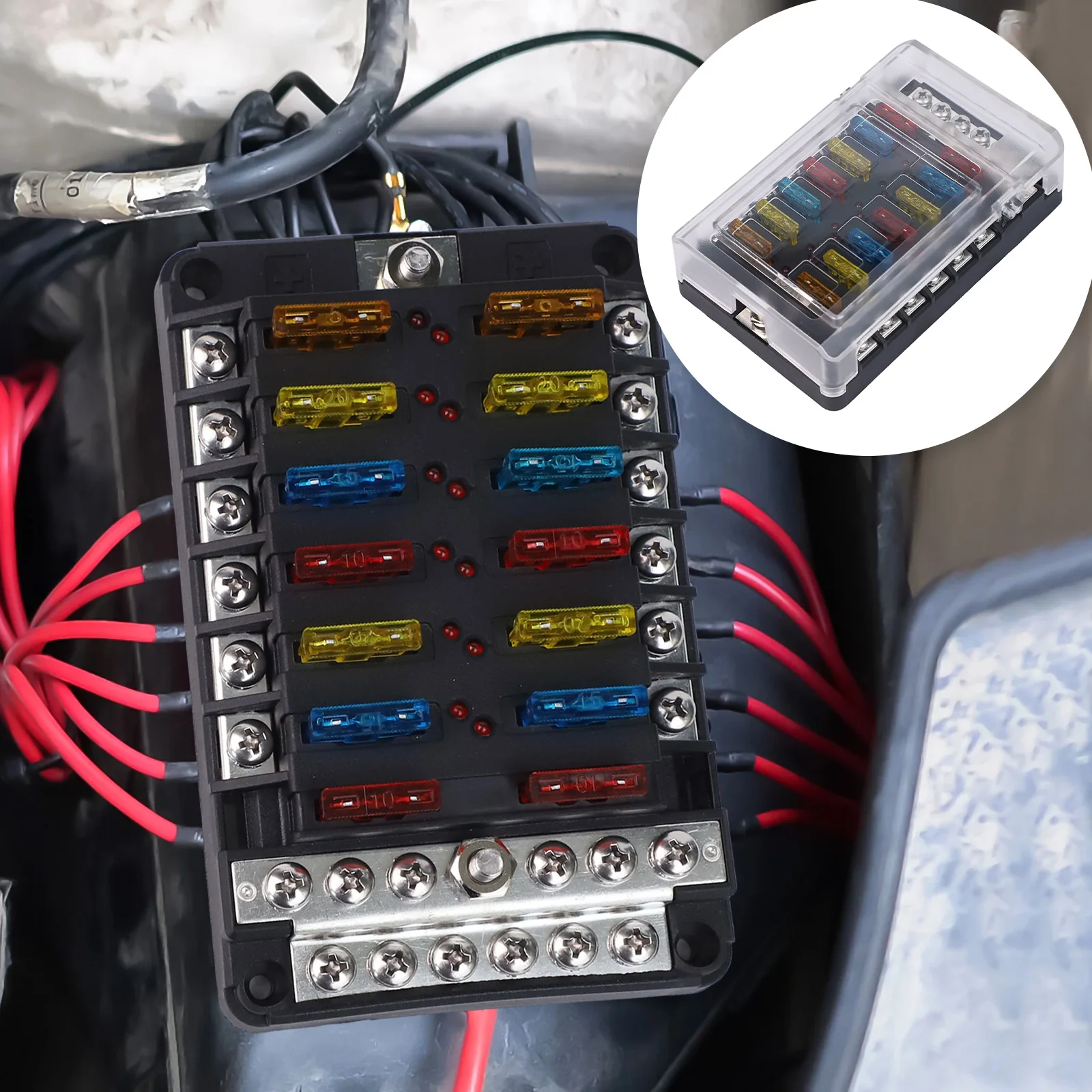 

Для транспортных средств светодиодный индикатор предохранителя 12 В блок предохранителей повышение электрической системы 12 В блок предохранителей с индикатором многофункциональный инструмент «сделай сам»