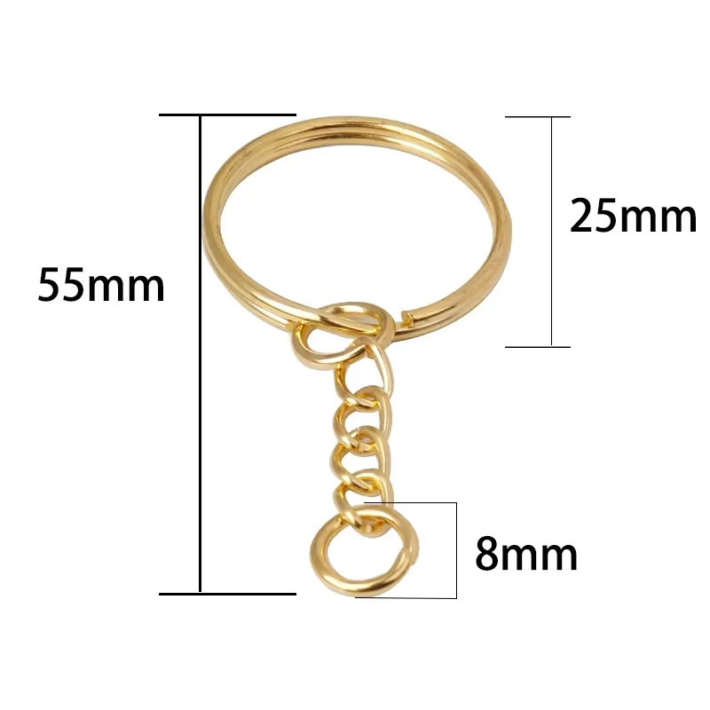 10 teile/los Eisen Schlüssel Ringe Blank Schlüsselring Split Ring Keyfob Schlüssel Halter Ringe DIY Erkenntnisse, Der Schlüsselbund Zubehör – Detail 1