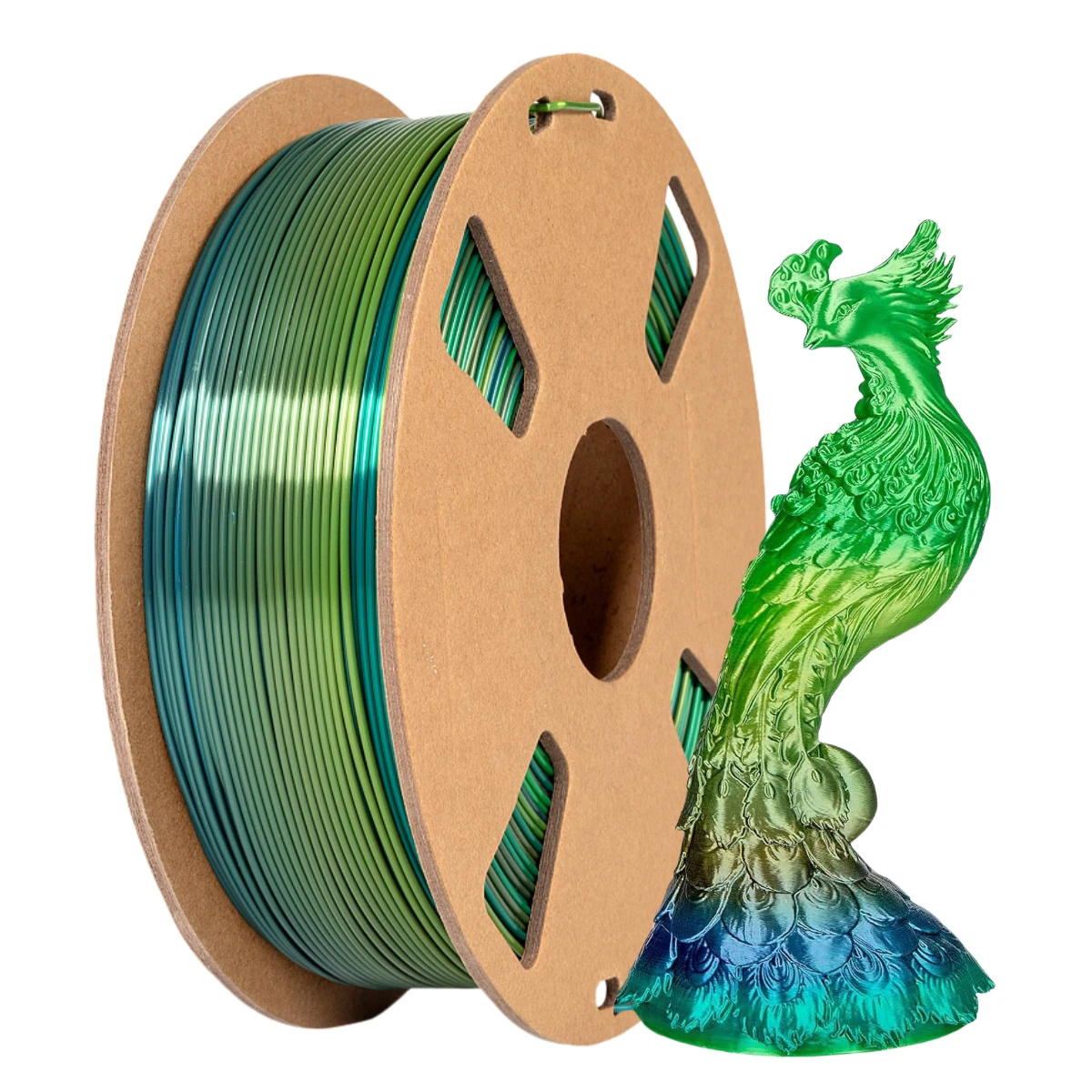 Rainbow PLA Filament 1.75mm, Multi-Color Silk Changing Rainbow PLA Filament, Golden, Yellow, Green, Blue, Purple, 3D Printing Fi