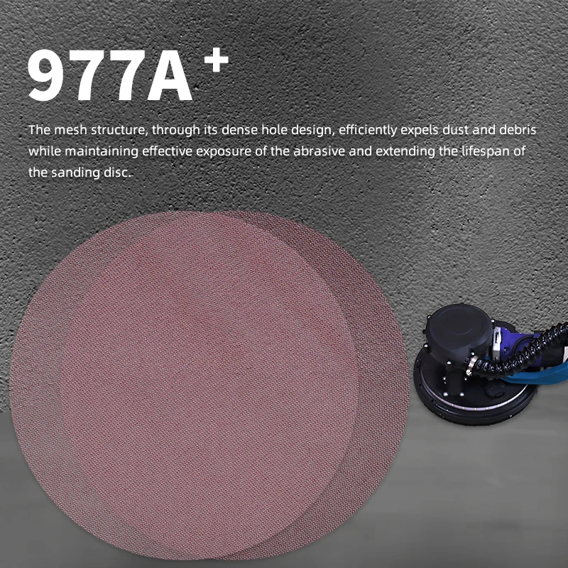 9 Inch Mesh Abrasive Dust Free Sandpaper 5 Pcs Assorted 80-800 Grit Hook and Loop for Polishing Wood Stone Machinery Equipment