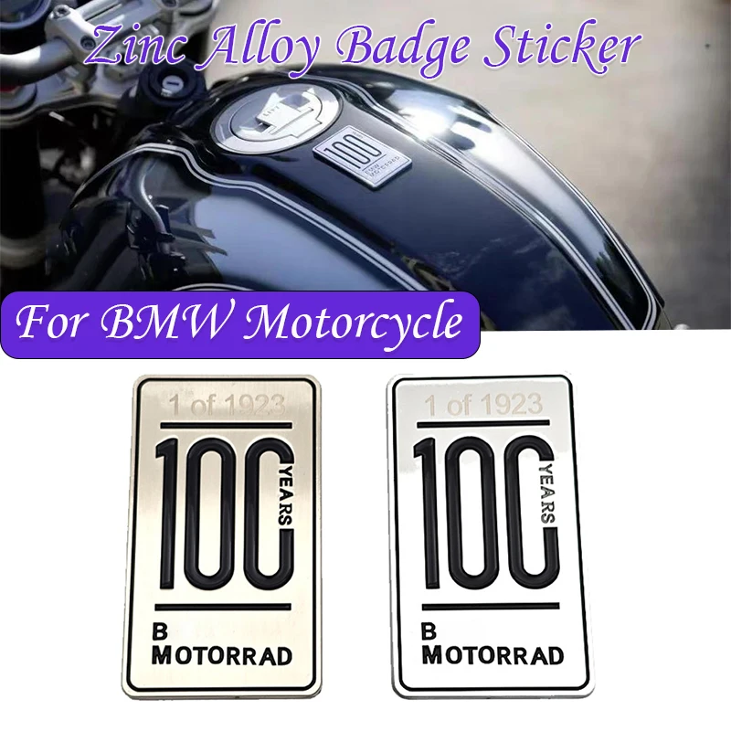 For BMW R18 R 12 R9T RnineT R1200GS R1250GS 719 100 Years Motorcycle Fuel Tank 3D Wire Drawing Metal Sticker Oil Box Decoration