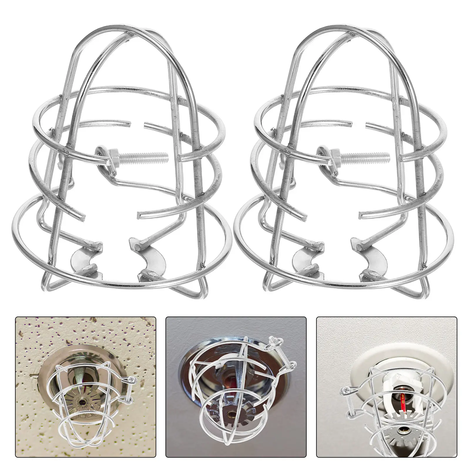 

Fire Sprinkler Head Cover Sprinkler Head Protector Cage for Ceiling and Pendent Systems Wear Resistant Paint Overspray Damage