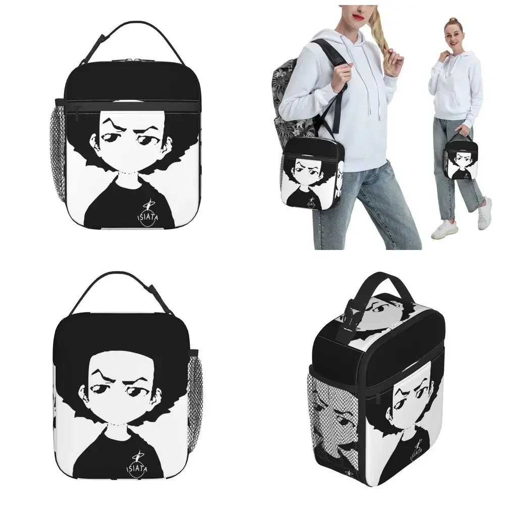 O Boondocks Huey Freeman isolamento térmico lancheira, Outdoor reutilizável refrigerador Food Box