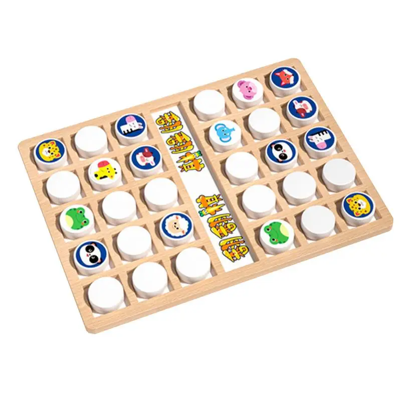 Toddler Animal Matching Game Kids Animal Matching Board Game Creative Animal Matching Board Chess Wooden Educational Learning