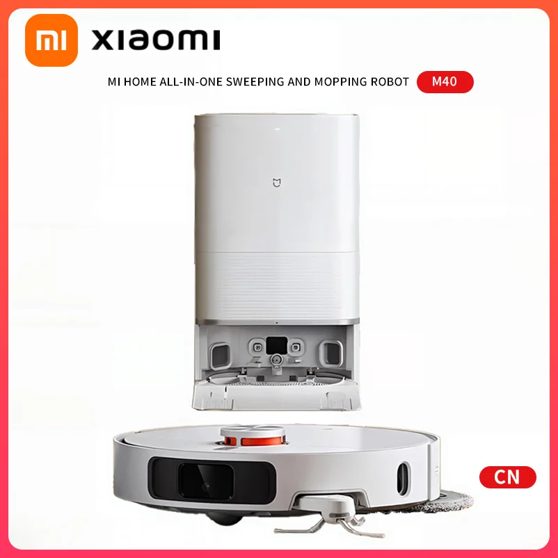 Xiaomi Robot Vacuum and Mop M40, Lidar Navigation,Auto Dust Emptying & Self-Cleaning Base,12000Pa Ultra Suction,For Pet Hair