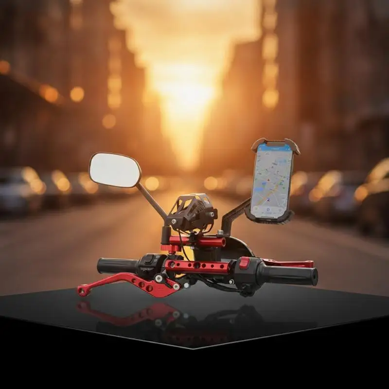 Multifunctional Aluminum Rearview Mirror Mount Extender Bracket for Motorcycle Scooter ATV Support Spotlight Cell Phone Holder