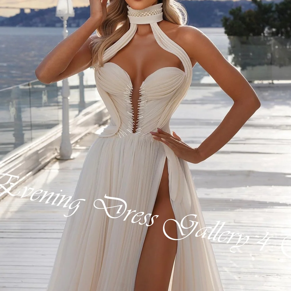 Customized Sexy Draped Strapless Floor Length Side Slit Vestidos Para Mujer A-Line Chiffon Sleeveless SweepTrain платье вечернee