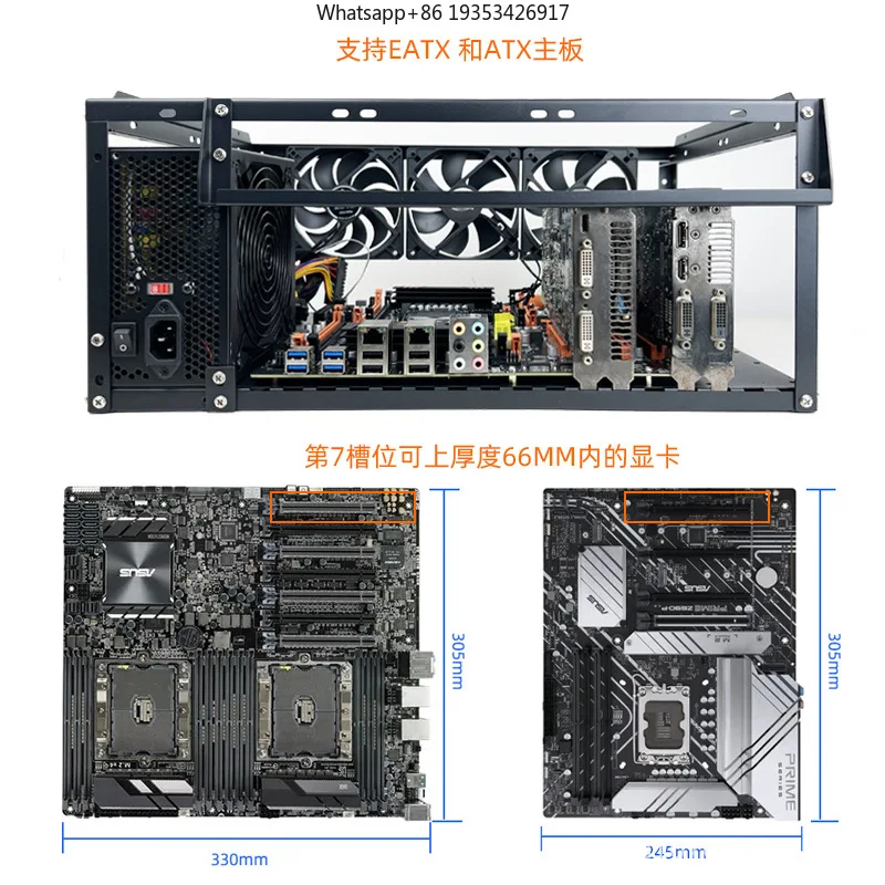 

The new product can be stacked with open chassis X79 X99 dual channel, suitable for EATX main board 6 card bracket,3090