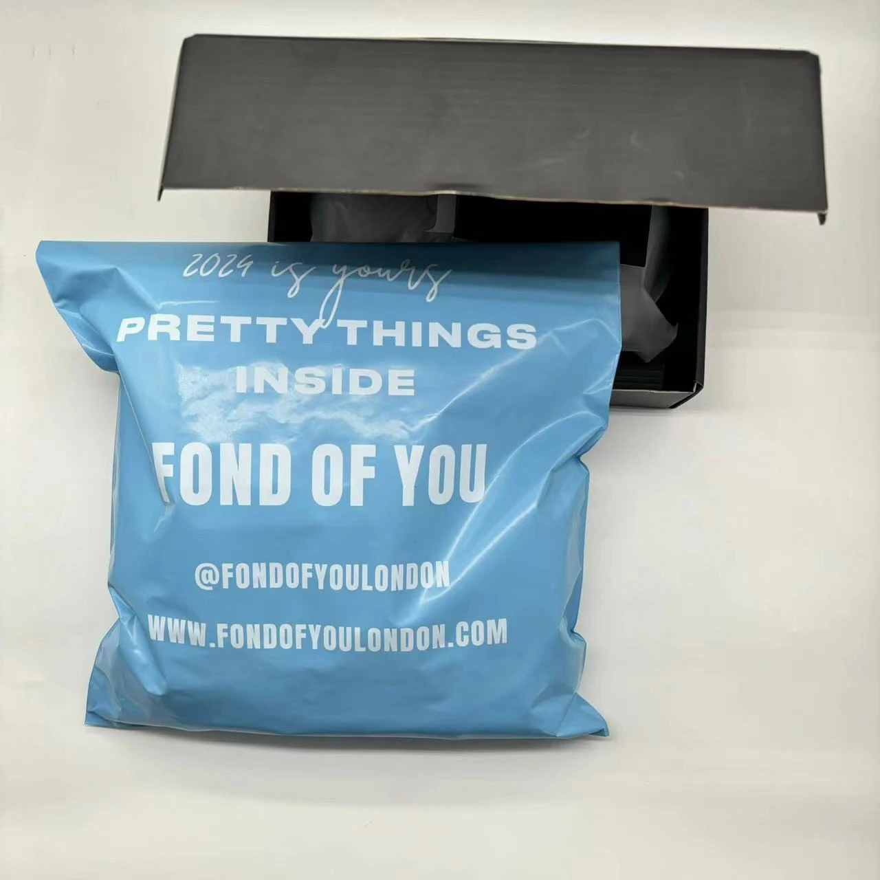 Custom LOGO Printed Light Blue Mailer for Clothing Mailer Box Small Medium Big 6x9 10x13 Mailing Bags for Hoodies