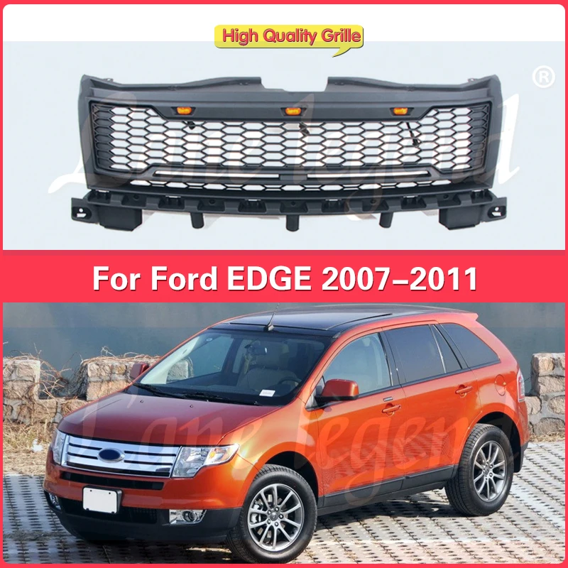 

Car Anterior Reticulum Mesh With LED Light Grill Ford Edge 2007-2011 Car Front Bumper Grilles Upper Racing Grills Grille